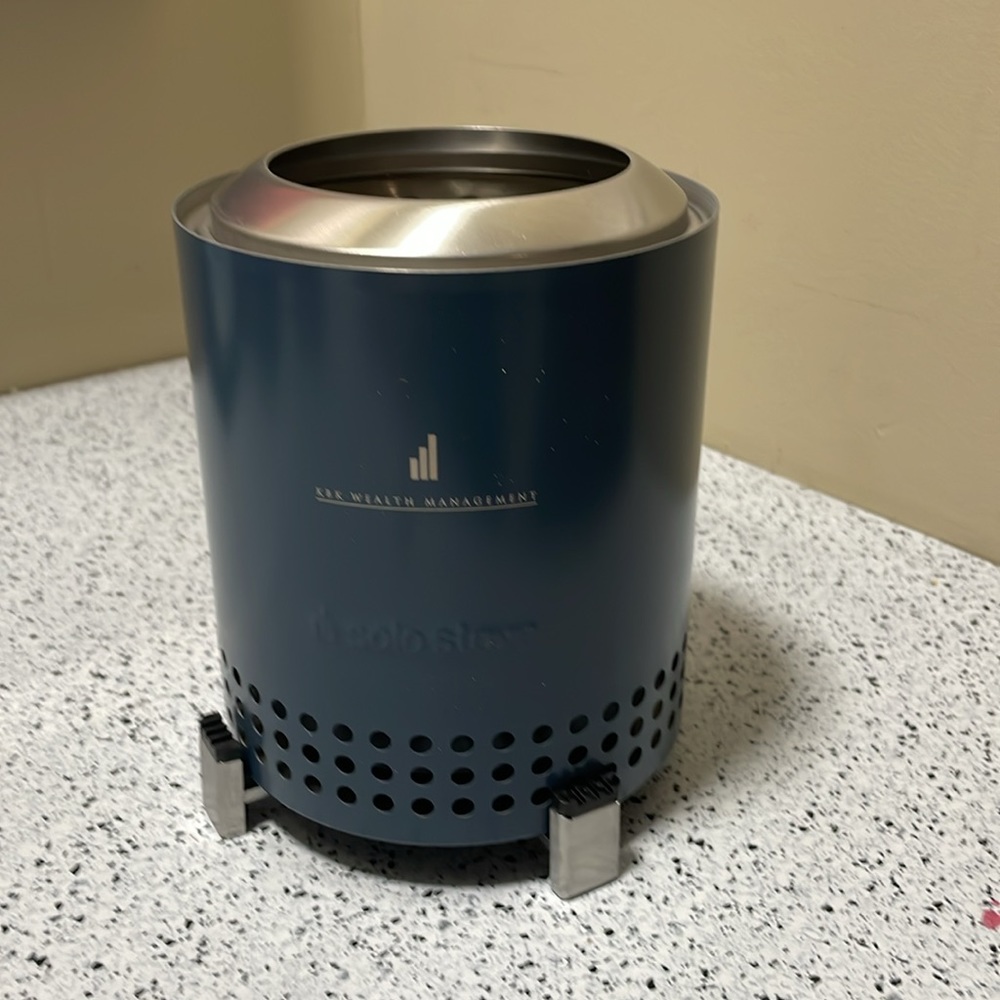 Brand new Solo stove Mesa - table top. Never used. Blue. Kbk Wealth branded